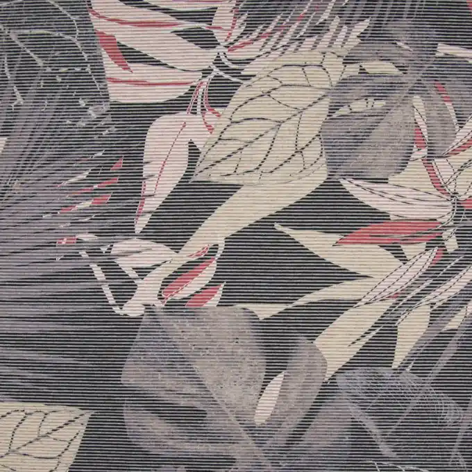 Im Trend Gestreifter Viskosejersey Blattmotiv