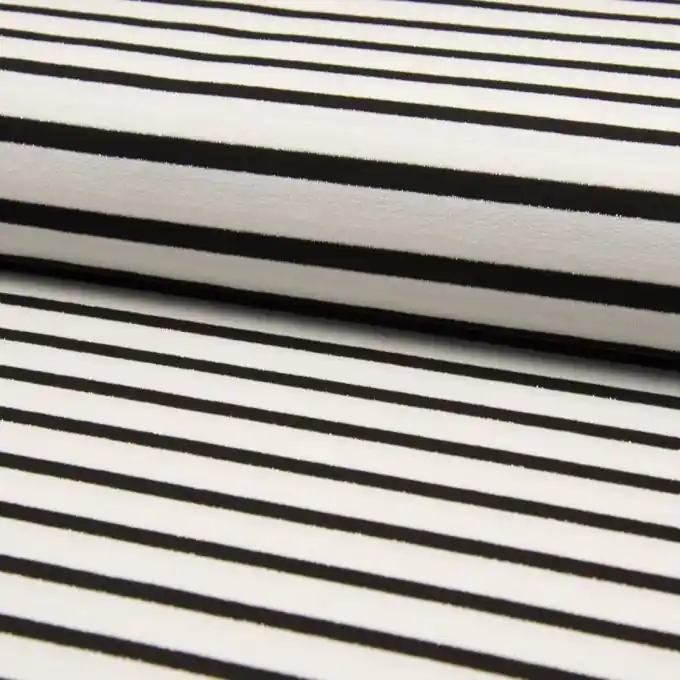 Garantierte Lieferung Gestreifter Jersey Schwarz/Ecru