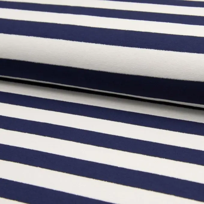 Heißes Angebot Breit gestreifter Jersey Weiss/Marineblau