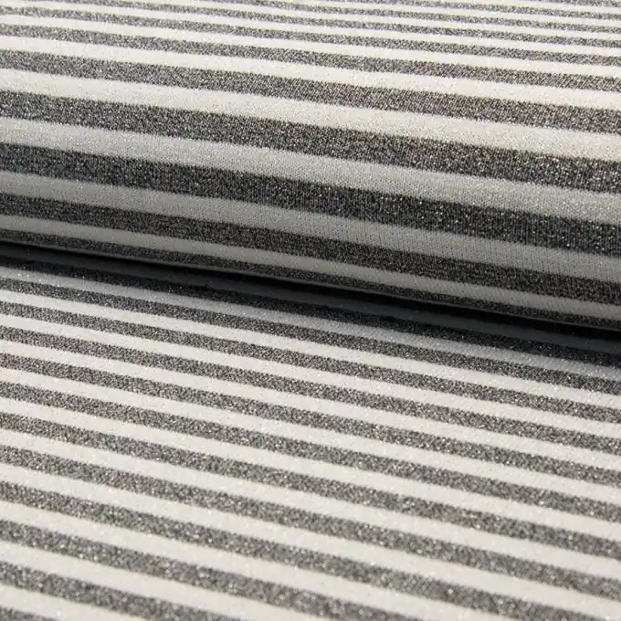 Kostenfreie Lieferung Gestreifter Jersey Grau/Ecru