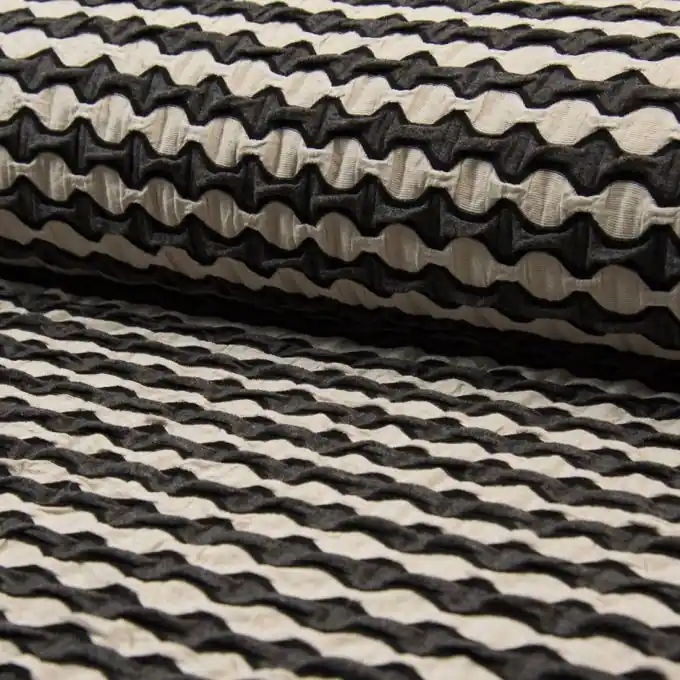 Ausverkauf Geprägter Jersey Schwarz/Ecru