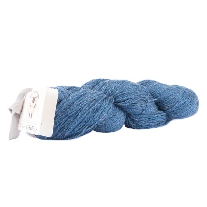Abverkauf Schnurwolle/Leinen Slow Wool Lino Blau