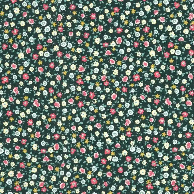 Heißes Angebot Satinstoff Bio Baumwolle Grün Blumen