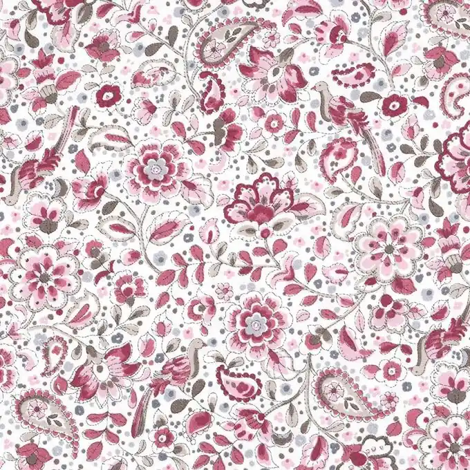 Popeline Bio Baumwolle florales Muster Rosa Direkt Vom Hersteller