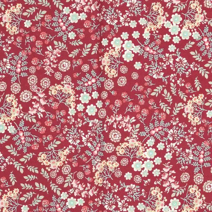 Limited Edition Popeline Viskose Rot Blumen