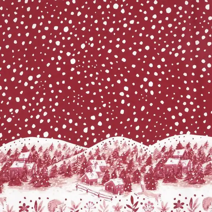 Schnäppchen Popeline Viskose Rot Schnee