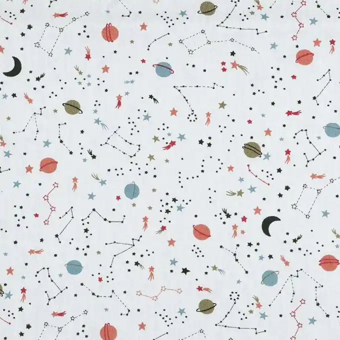 Geprüft Popeline Bio Baumwolle Grau Sterne