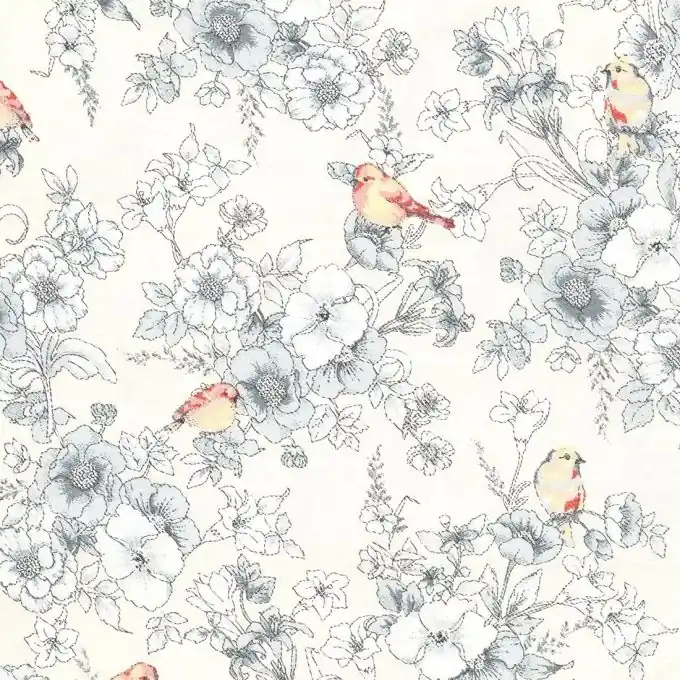 Sale Popeline Bio Baumwolle Vögel