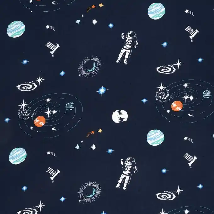 Popeline Marineblau Galaxie Sale