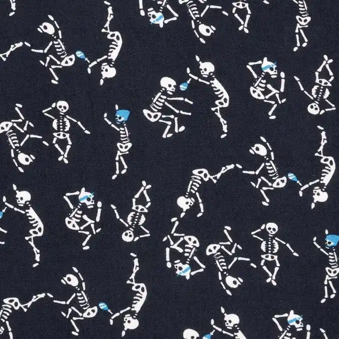 Jetzt Bestellen Popeline Viskose Skelette Marineblau