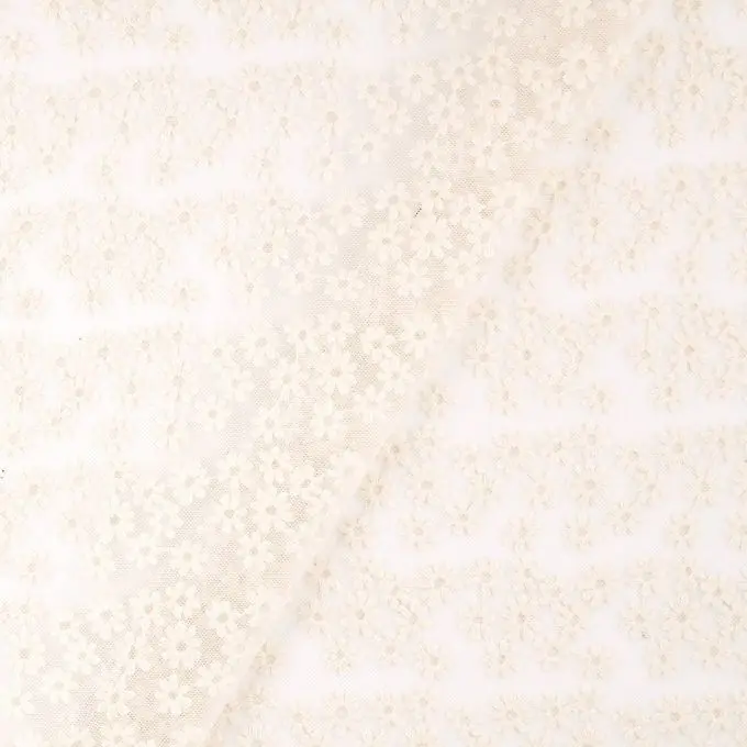 Schleierstoff Gänseblümchen Weiss Mengenrabatt