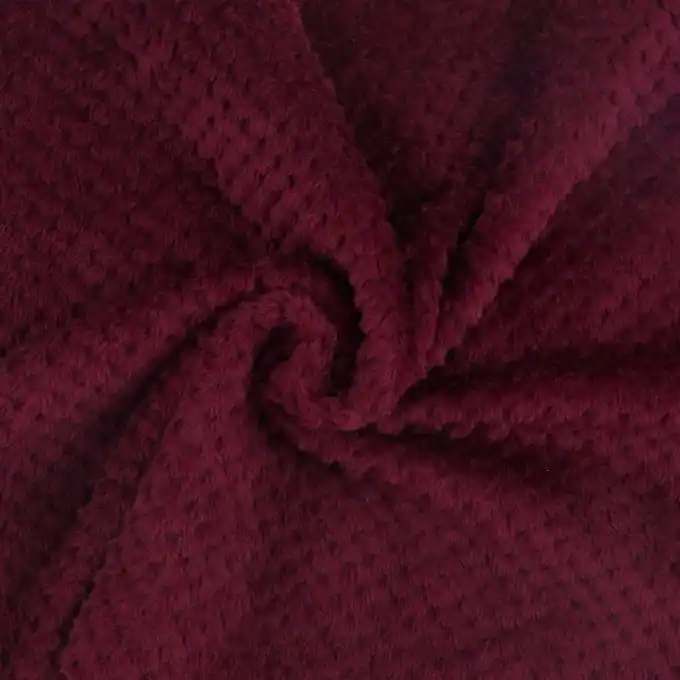 Sonderaktion Plüschstoff Weinrot Gemustert