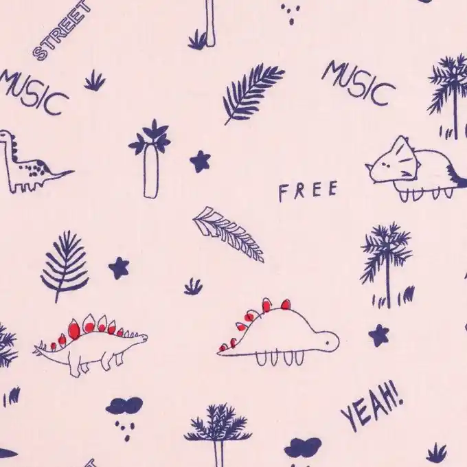 Popeline Baumwolle Dinos Rosa Wochenendangebot