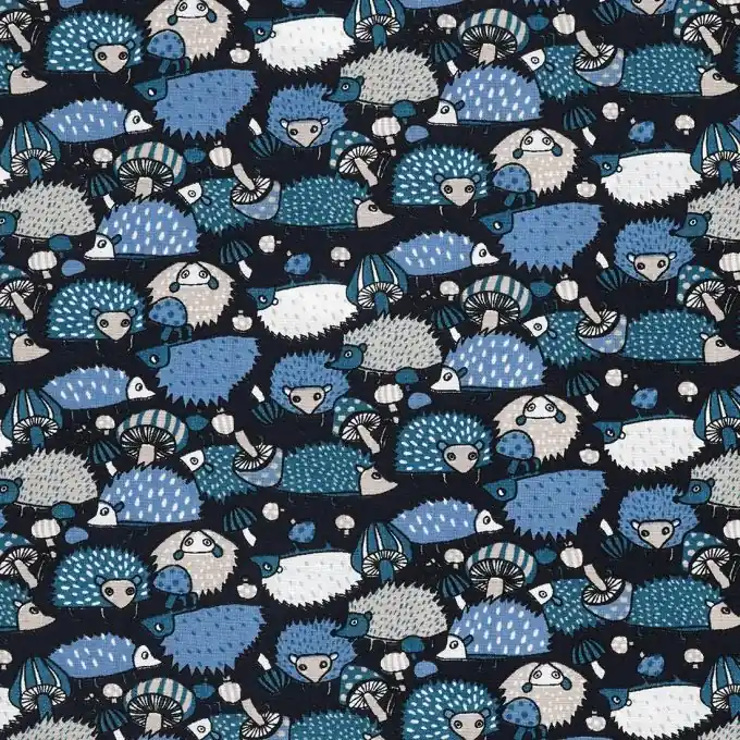 Knallerangebot Baumwollstoff Igel Blau