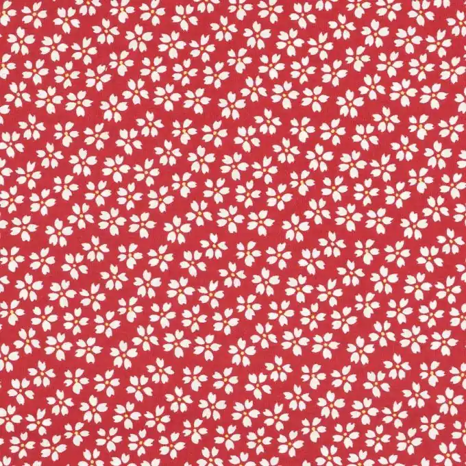 Popeline Baumwolle kleines Blumenmotiv Rot Original