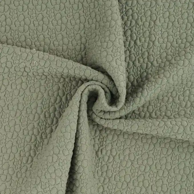 Gesteppter Jersey Grün Blumenmuster Direkt Vom Hersteller