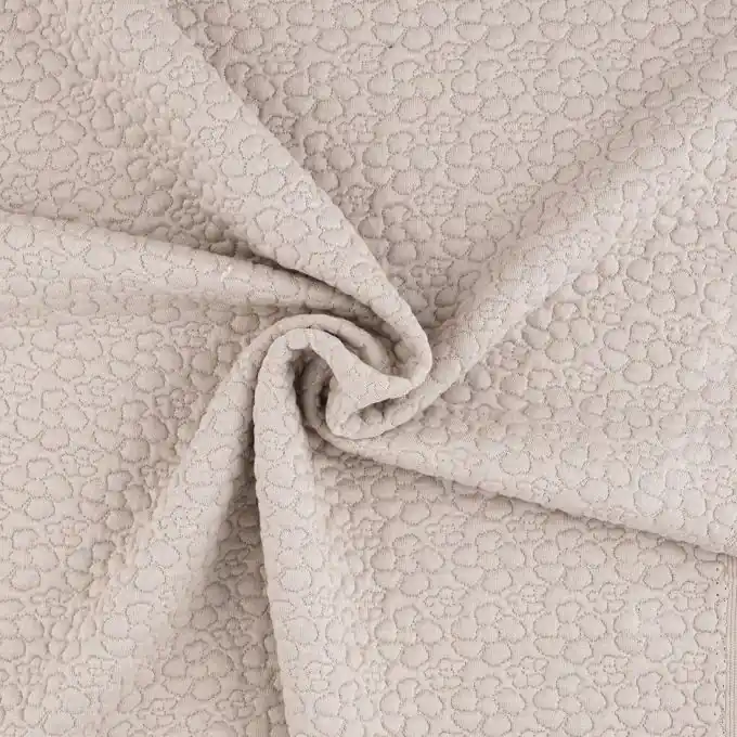 Günstig Gesteppter Jersey Taupe Blumen