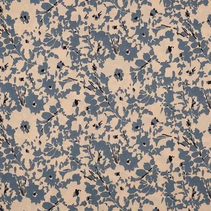 Crêpestoff Beige Blau Zertifiziert