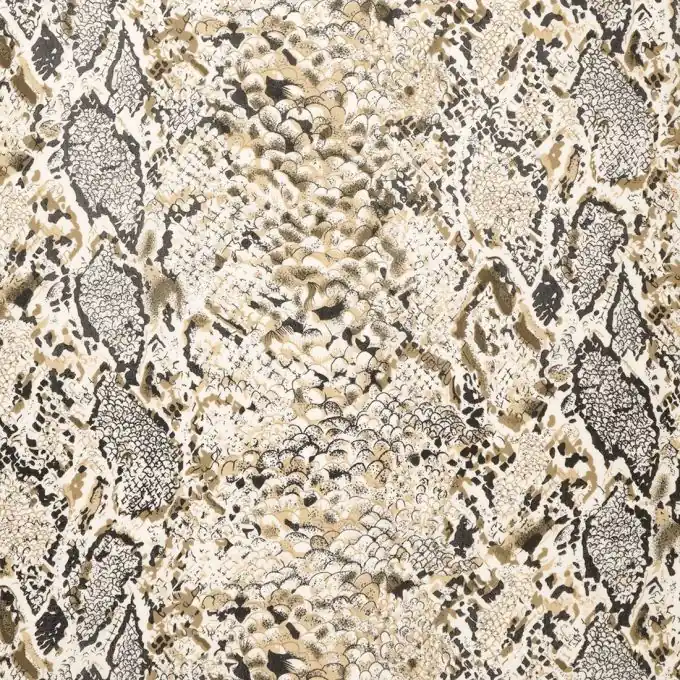 Crêpestoff Reptilienoptik Beige Begrenztes Angebot