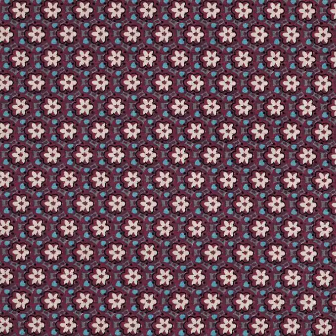 Super-Preis Baumwollpopeline Lila Mini Blumen 145 cm Breite