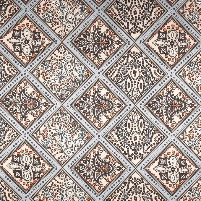 Gleich Bestellen Satinstoff Beige Paisley