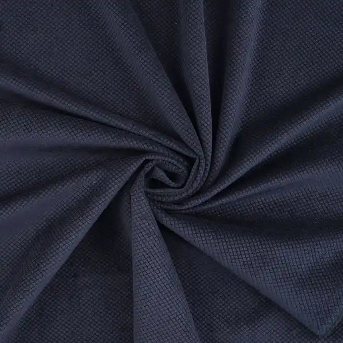 Marineblauer Samtstoff mit Mikromuster, 150cm Breite Top-Preis