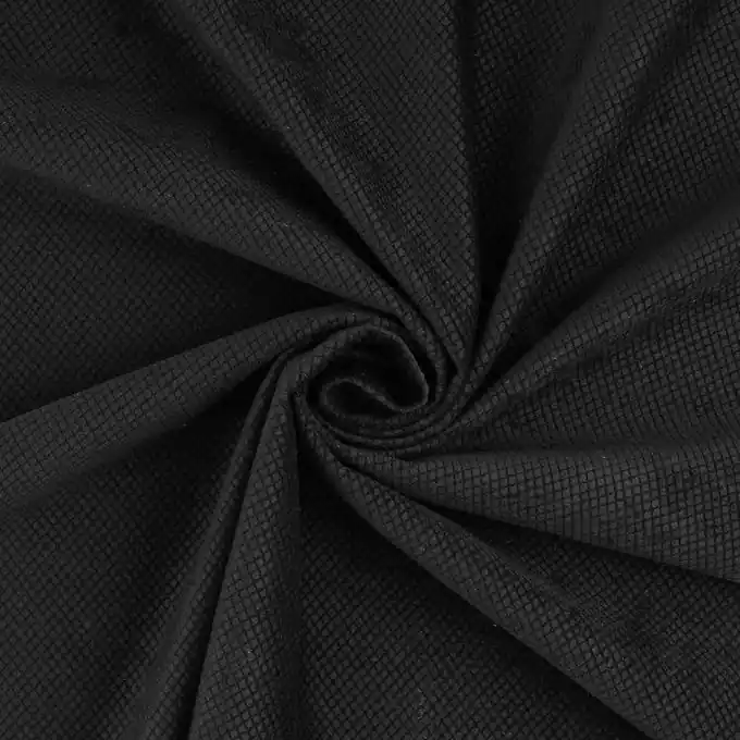 Samtstoff klein gemustert Schwarz Neue Ware