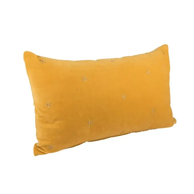 Kissen Samt bestickt Sterne Gelb Neu Im Sortiment