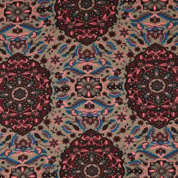 Im Trend Twill Viskosestoff Bunt Rosetten