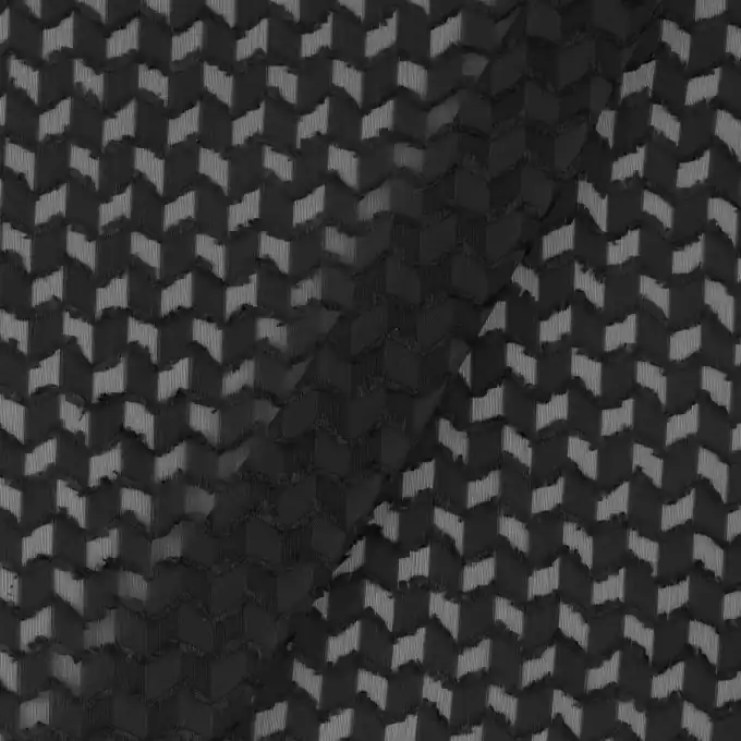 Saisonangebot Stoff Voile Jacquard Schwarz