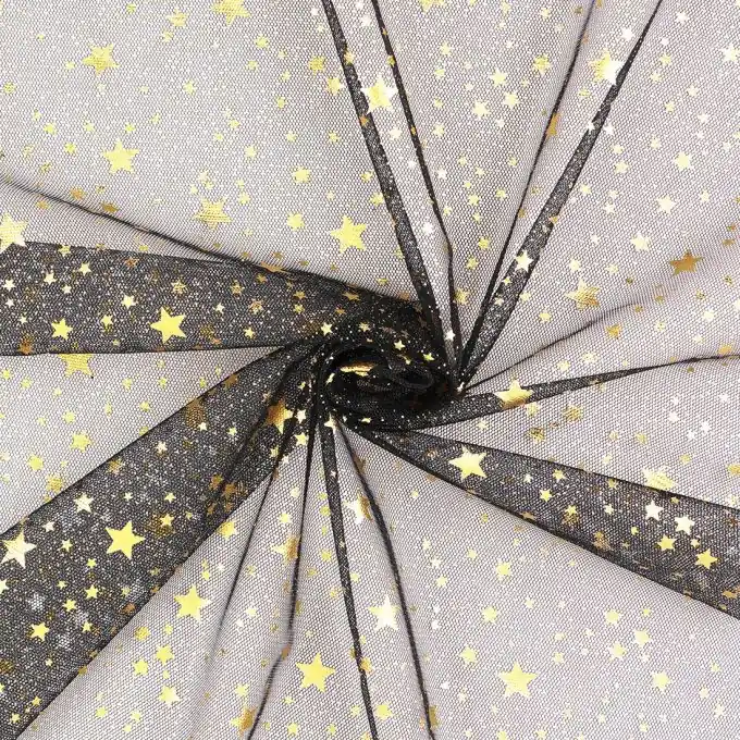Nur Für Kurze Zeit Tüll Schwarz/goldene Sterne