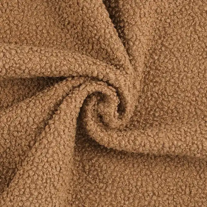 Markenprodukt Wollstoff, gelockt Braun
