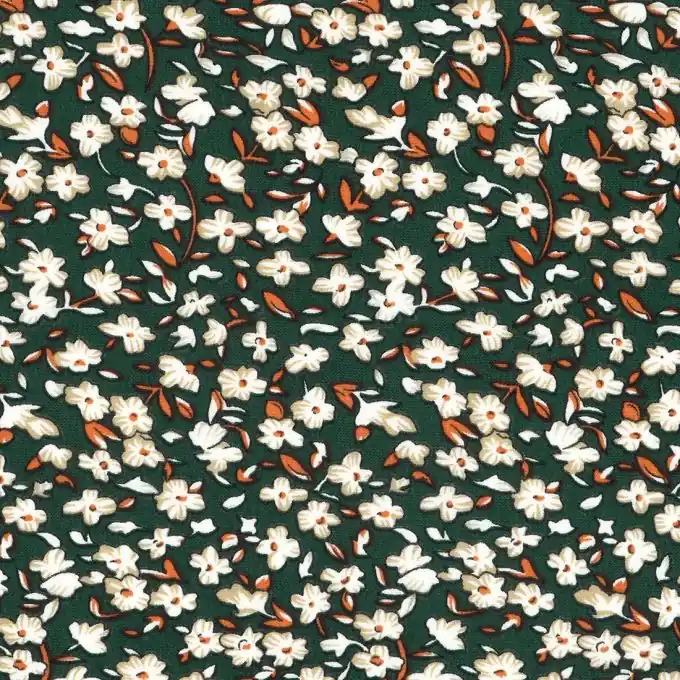 Popeline Grün Geblümt Preis Gesenkt