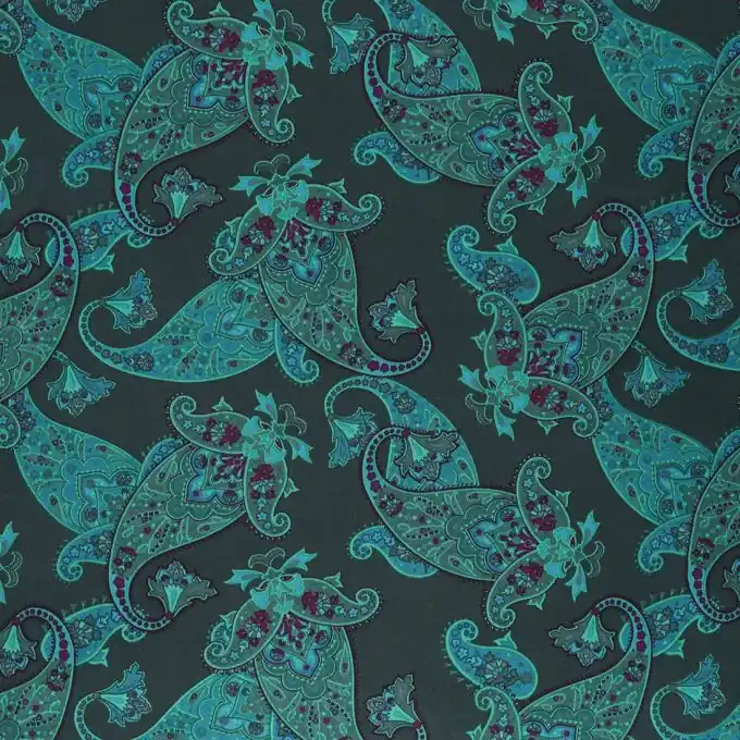 Sale Satinstoff Paisleymuster Grün