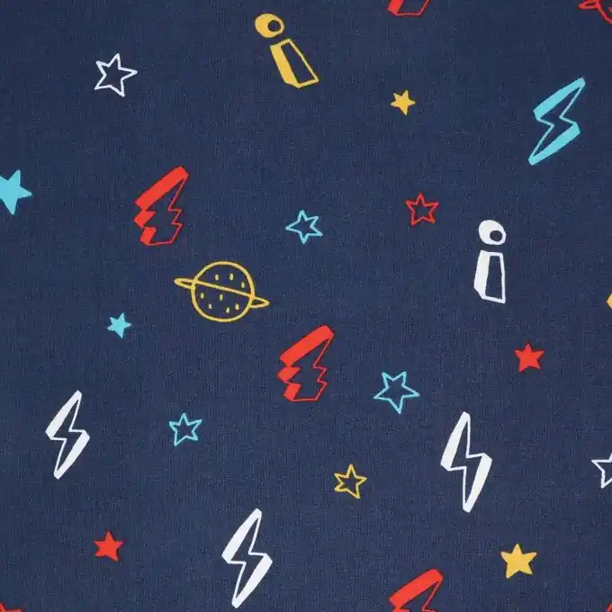 Popeline Viskose Blitze Blau Schnäppchen