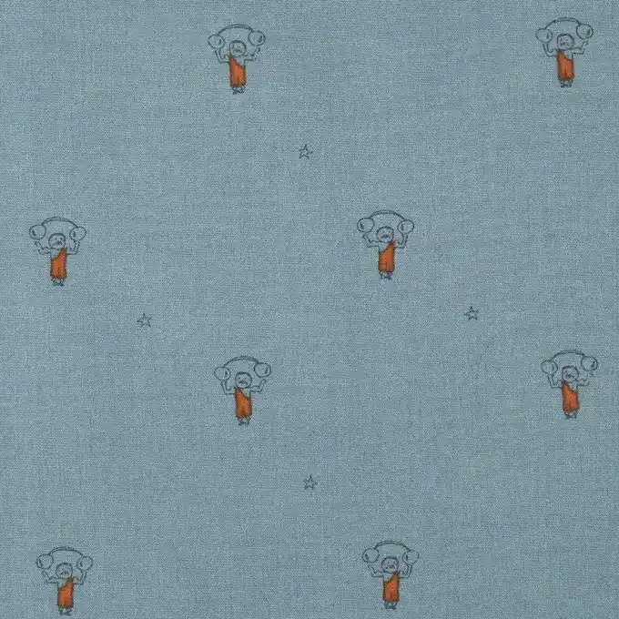 Zertifiziert Stoff Popeline Athlet Blau