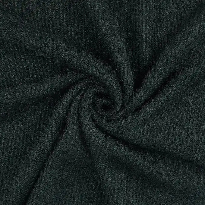 Neue Kollektion Strickstoff Polyester Tannengrün Glänzend