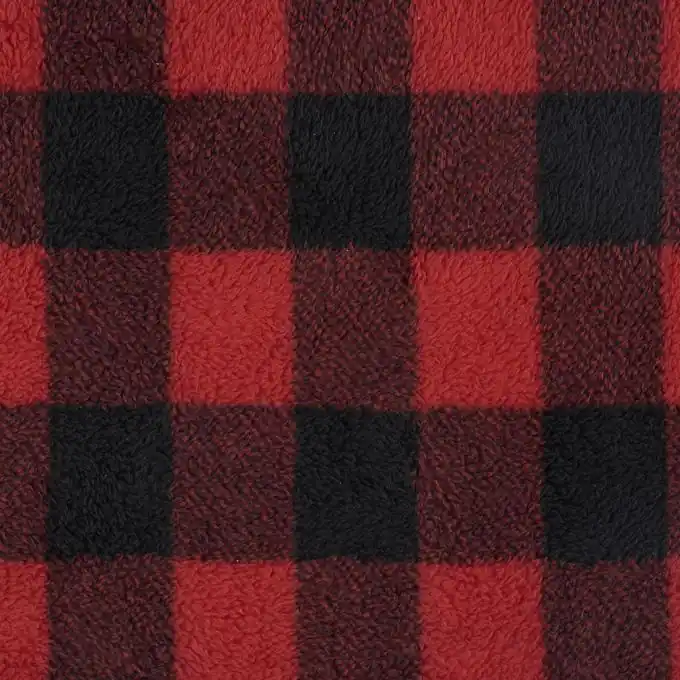 Karierter Fleecestoff Rot/Schwarz Direkt Vom Hersteller