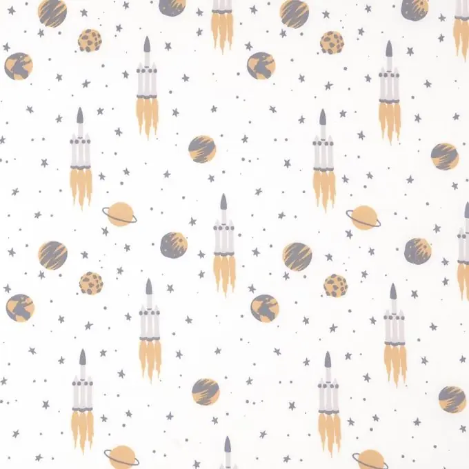 Begrenztes Angebot Popeline Baumwolle Ecru Raketen