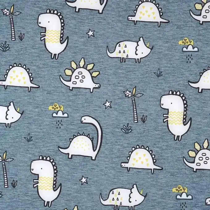 Ab Werk Softshell-Stoff Dinos Blau