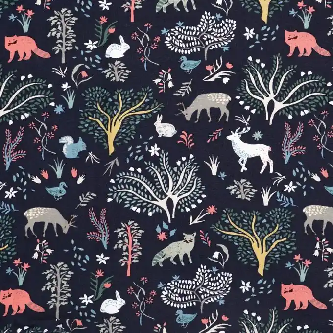 Popeline Marineblau Wald Gleich Bestellen