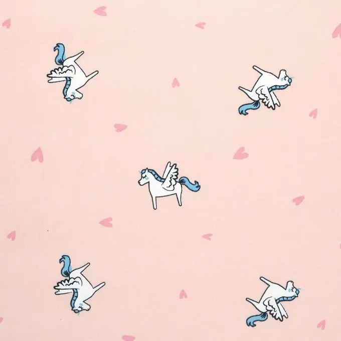 Popeline Baumwolle Rosa Einhörner Schneller Versand