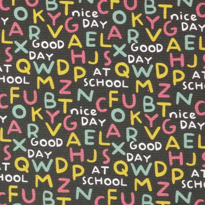 Sichere Zahlung Baumwollstoff Buchstaben Grau