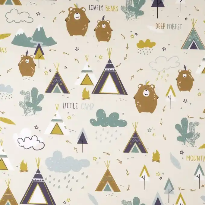 Schneller Versand Baumwollstoff Bären & Berge