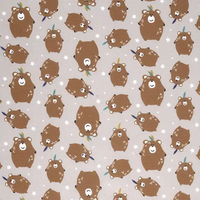 Schneller Versand Cretonne Braun Bären