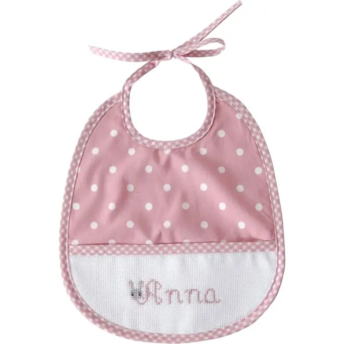 Stickerei-Lätzchen Rosa, 6 Monate Top-Angebot