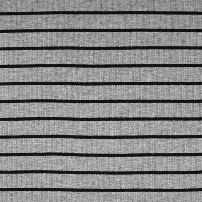 Gerippter Strickstoff Streifen Schwarz/Grau Sofort Bestellen
