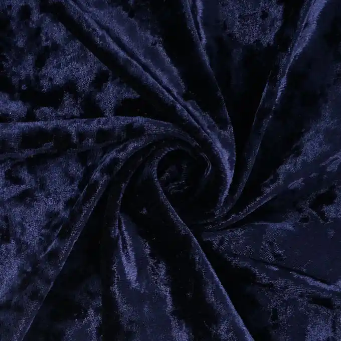 Pannesamt einfarbig Marineblau Super-Preis