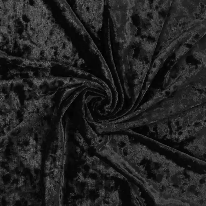 Pannesamt Glänzend, einfarbig schwarz Finale Aktion