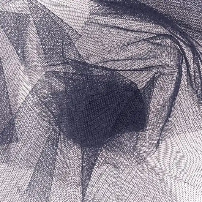 Tüll einfarbig Marineblau Neue Ware